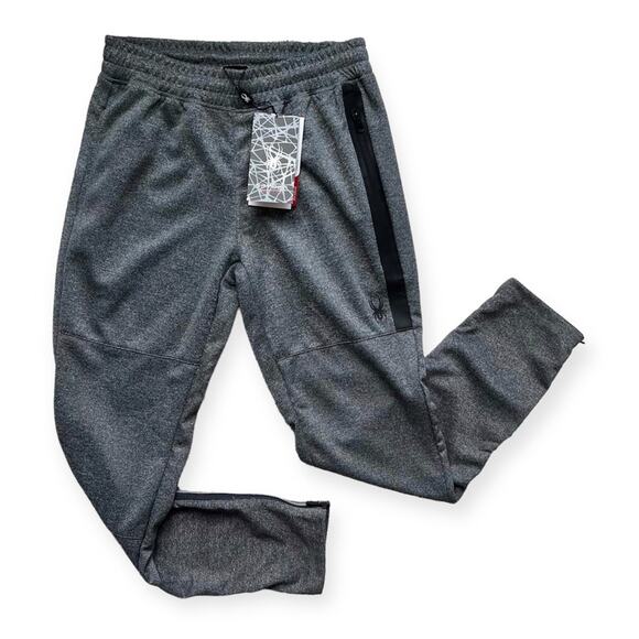 Spyder Active Silver Grey Pull-On Performance Jogger Pants Men’s Size Medium - Picture 1 of 10